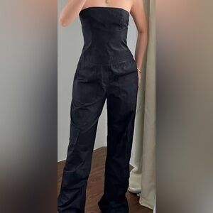 Women's Black Zara cargo jumpsuit